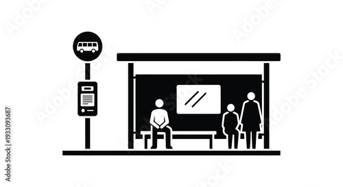 illustration of a bus stop