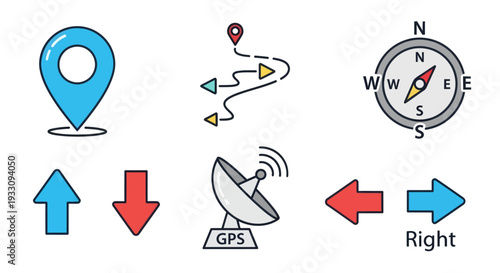 Navigation Symbols and Icons for Direction.