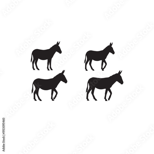 Donkey Silhouette Set Black and White Vector Illustration

Donkey Outline Collection Minimal Monochrome Vector

Donkey Animal Silhouette Pack Black White Clipart