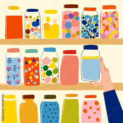 Modern Pantry with Clear Storage Containers