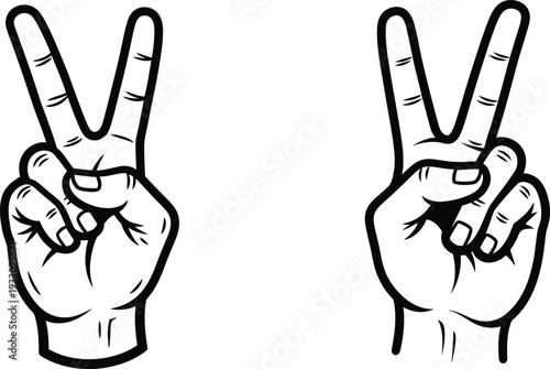 Peace sign hand gestures