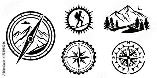 A collection of various vintage and modern badges and insignias. Vector