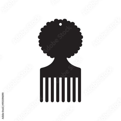 afro pick icon on white background. afro hairbrush sign. afro comb symbol. flat style.
