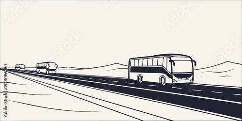 A vintage train traveling through a scenic landscape with mountains in the background Vector