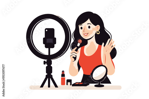 Influencer icon composition ring letters vector text artistry no simple setup light