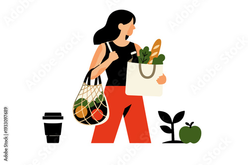 Vector shopping icon text simple white friendly reusable no composition letters eco