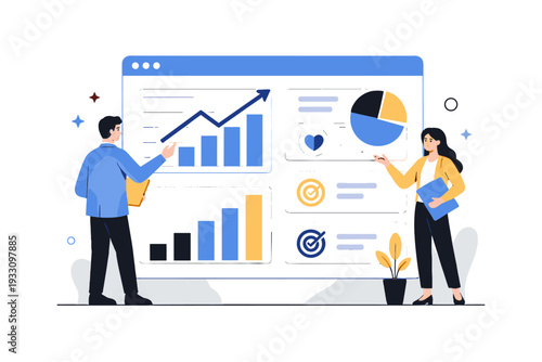 Simple letters analytics dashboard text composition data icon vector image generation white