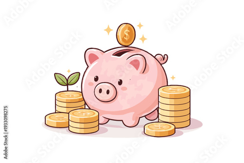 Saving clean svg pastel icon no generation style vector simple image coins