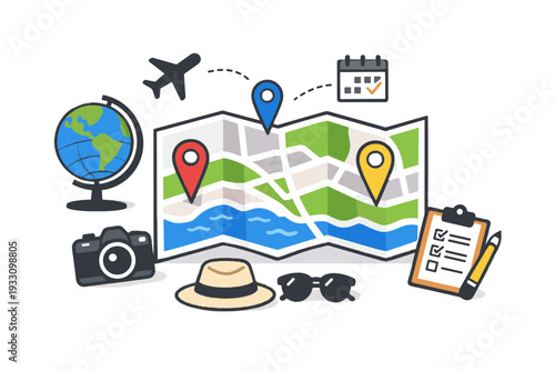 Travel vector minimal simple style illustration generation pins image icon location svg