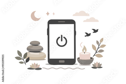 Image simple icon elements style gradients vector smartphone concept off generation turned