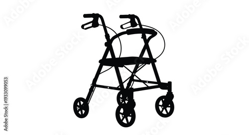 Black walker for seniors displayed as a striking silhouette