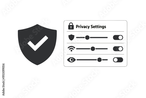 Vector privacy modern isolated interface clean icon illustration svg gradients settings style