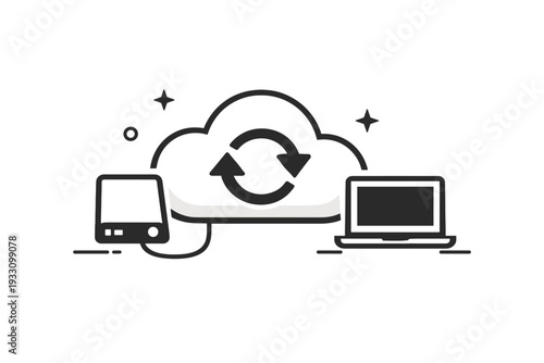 Isolated composition generation flat vector backup background image white icon simple modern
