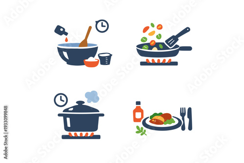 Background no vector image generation cooking ui interface icon modern steps simple