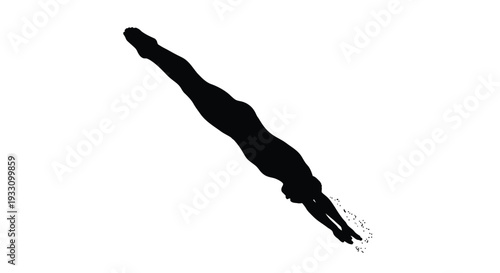 A dynamic diver in mid air captured as a striking silhouette