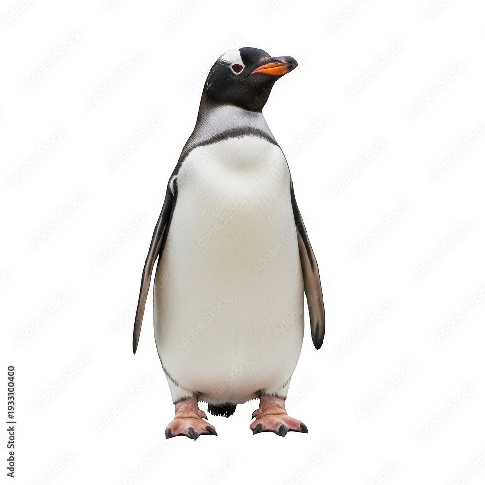 Obraz premium Penguin standing upright isolated on transparent background