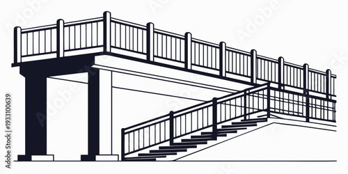 A detailed architectural drawing of a multi-level parking structure with ramps and support columns Vector