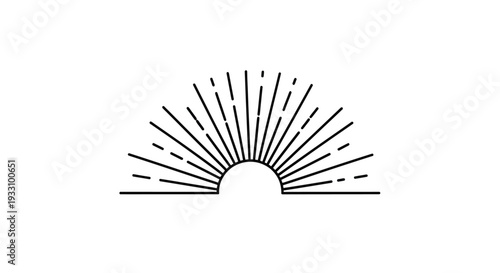Abstract sunburst design with radiating lines minimalist graphic silhouette