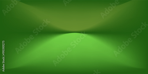 Abstract gradient podium background. Empty green 3D studio background. Clean scene for product presentation mockup template. eps 10