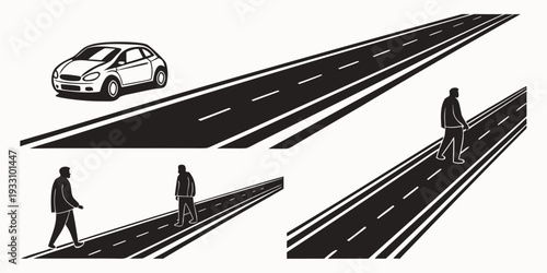 A detailed illustration of a skateboard ramp and a skateboarder performing a trick. Vector