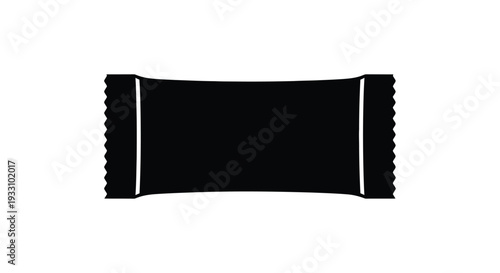 Rectangular chocolate bar wrapper a stark black and white silhouette