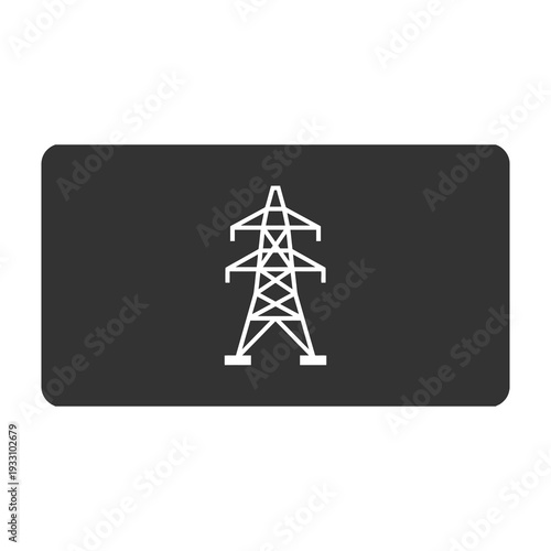 Electricity pylon symbol displayed prominently on a solid dark gray background for energy and infrastructure concepts