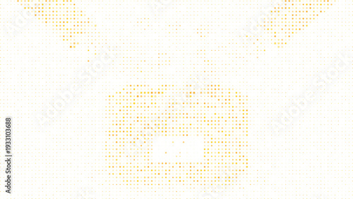 Golden star dot abstract face with ears background, Golden star dotted abstract character face design