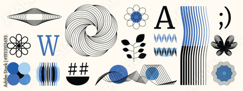 	
Hand drawn abstract minimal element mid century vector set. Aesthetic contemporary stripe line art, geometric shape in monochrome. Art form design for wall art, decoration, wallpaper