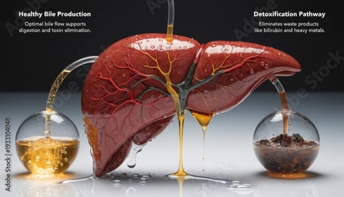 Liver Detoxification Graphic Showing Healthy Bile Flow Gigapixel Standard v2 4x