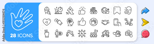 Man love, Consulting business and Inspect line icons. Interest rate, AI generate, Inflation icons. Pack of Leadership, Victory hand, Online voting icon. Vector
