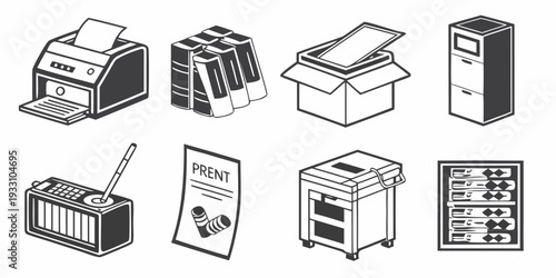 Illustration of various types of boxes and containers used for storage and shipping Vector