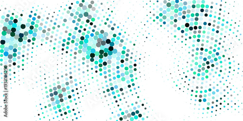 Digital technology pattern background. Glowing blue dotted circle wallpaper. Abstract dot round grid backdrop for business, science, healthcare, medicine, finance design. Vector eps10