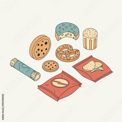 Assortment of delicious snacks and baked goods.
