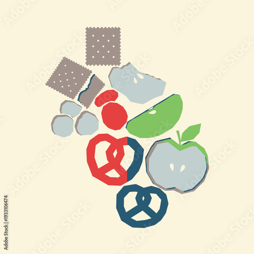 Assortment of Healthy and Unhealthy Snacks for Balanced Diet.