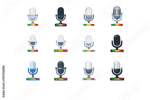 Vector simple bold variant mic icon style abstract generation image spacious adaptive