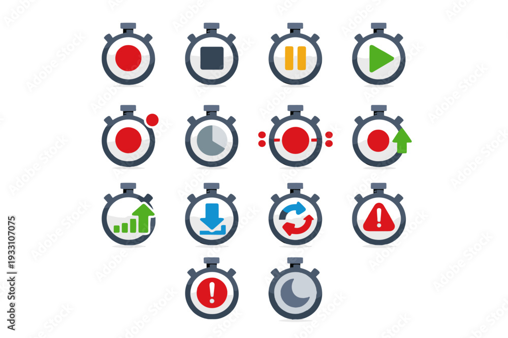 Fototapeta premium Image simple timer down recording up generation icon start standby counting vector