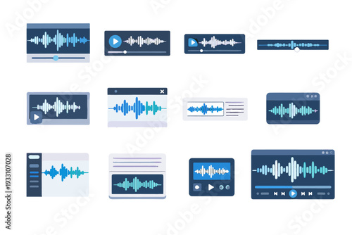 Inline simple view expanded mini generation preview waveform sidebar panel image vector