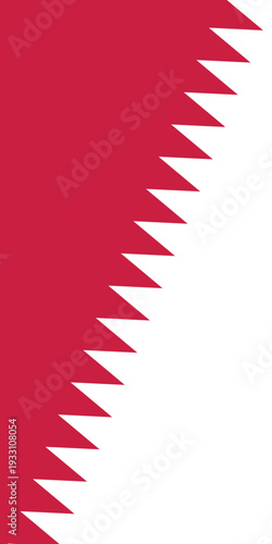 Bahrain flag pattern background. Zigzag shapes