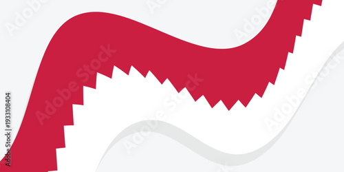Bahrain flag pattern background. Zigzag shapes