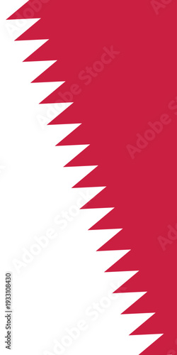 Bahrain flag pattern background. Zigzag shapes