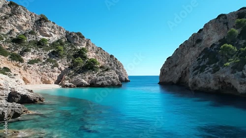 Stunning Coastal Paradise - A Serene Cove Between Majestic Cliffs.