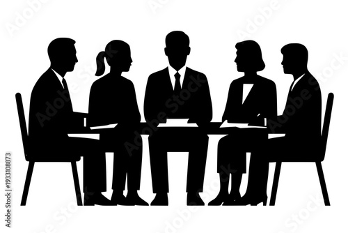 A group of business people sitting around a table