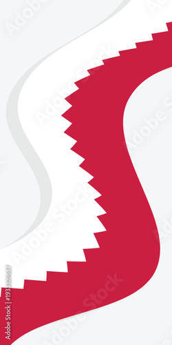 Bahrain flag pattern background. Zigzag shapes