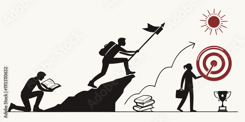 A visual representation of the challenges and opportunities in achieving success Vector