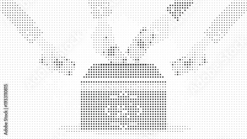 Black starburst abstract television shape background, Black radiant starburst screen style abstract design