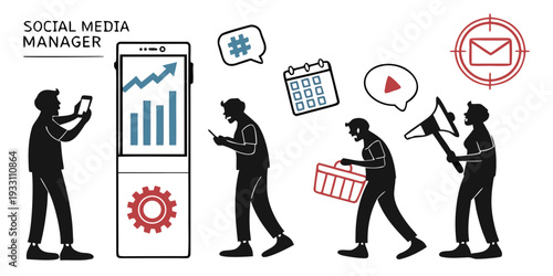 Illustration of a team of people working together to achieve business success Vector