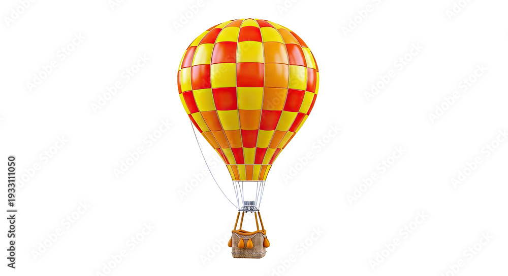 Fototapeta premium Hot Air Balloon with Checkerboard Pattern