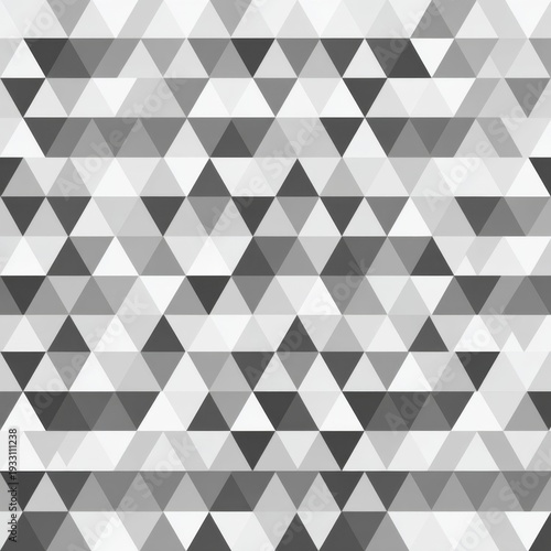 Geometric Pattern of Triangles in Shades of Gray and White Creating a Modern Abstract Background Design