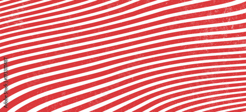 Slanting lines and halftone dots in red colors, Seamless background christmas or winter theme background, Red stripes pattern on white background.