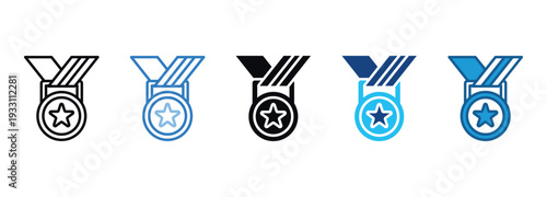 Medal Icon Set Multiple Style Of